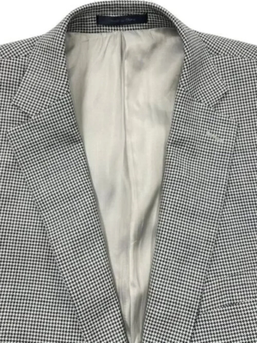 Ralph Lauren Silk Wool Men's 48 Long Houndstooth Blazer Jacket Sports Coat 48L